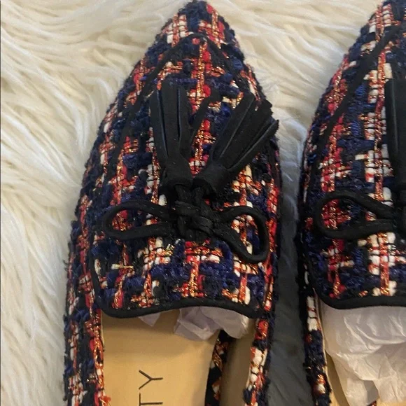 SOLE Society Women's Tweed Loafers - Navy and Orange size 9.5 BNWOT - Picture 11 of 12